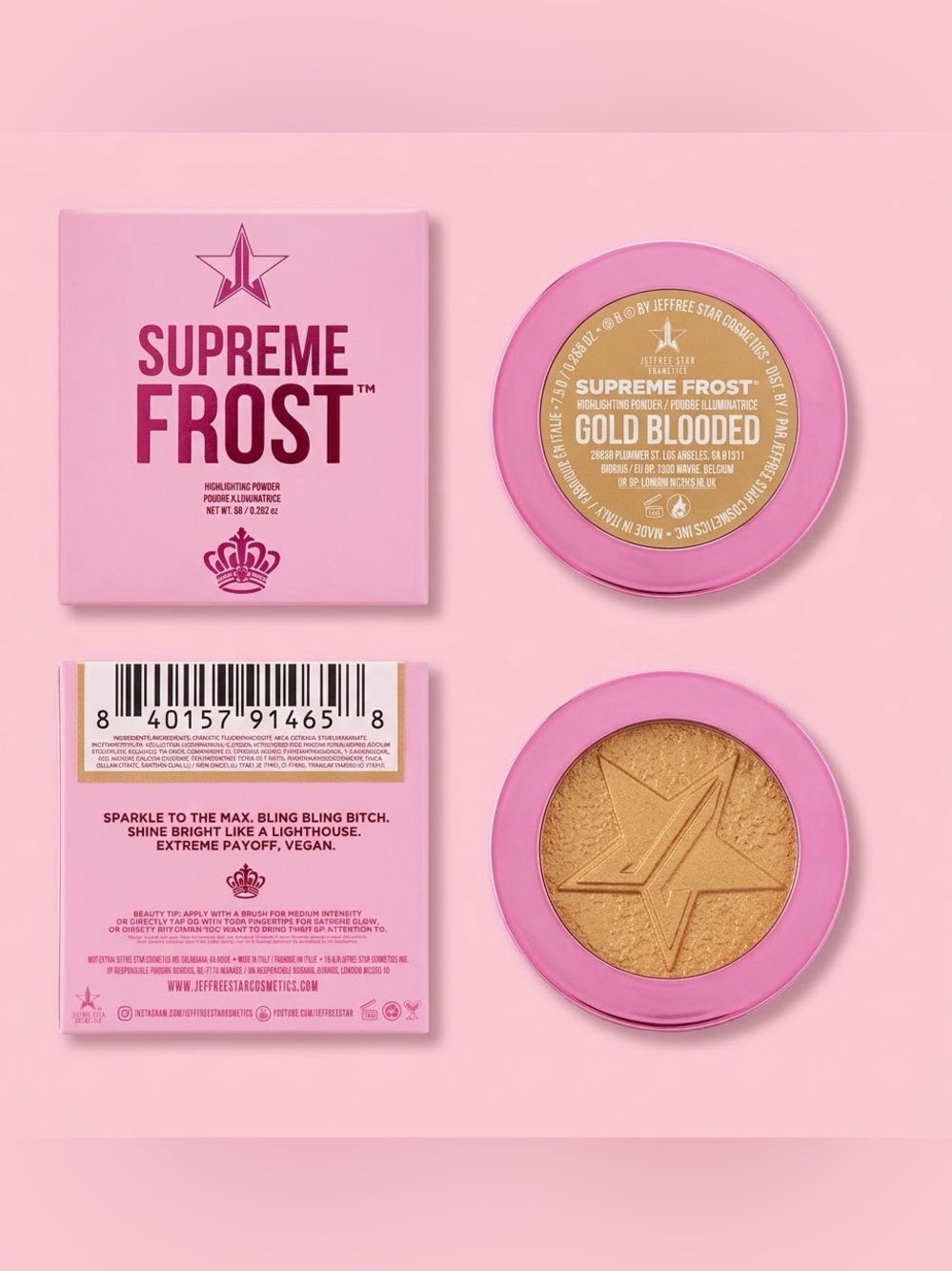 Jeffree Star Cosmetics Supreme Frost Highlighting Powder Gold Blooded